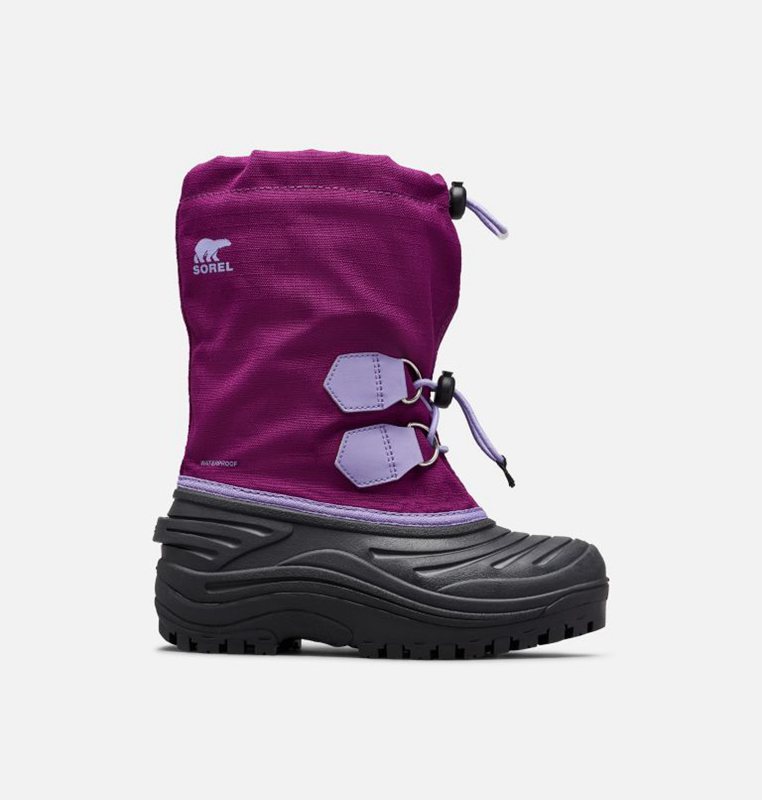 Kids Snow Boots Purple/Black - Sorel Childrens Super Trooper™ - 301-NYHVTE